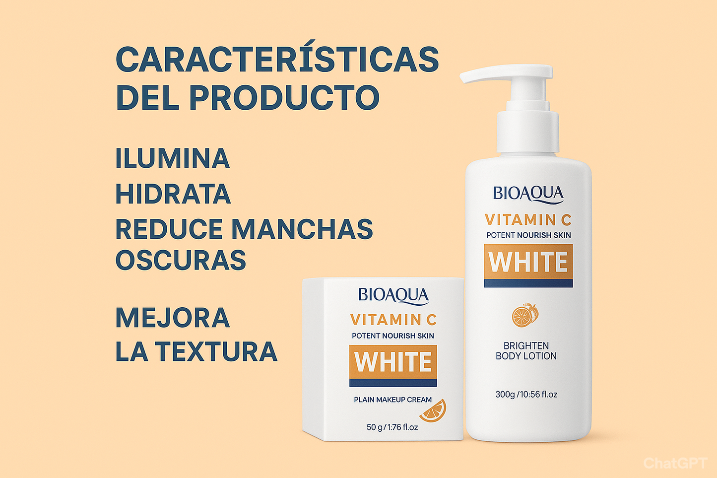BIOAQUA Vitamin C White – Crema Blanqueadora y Nutritiva