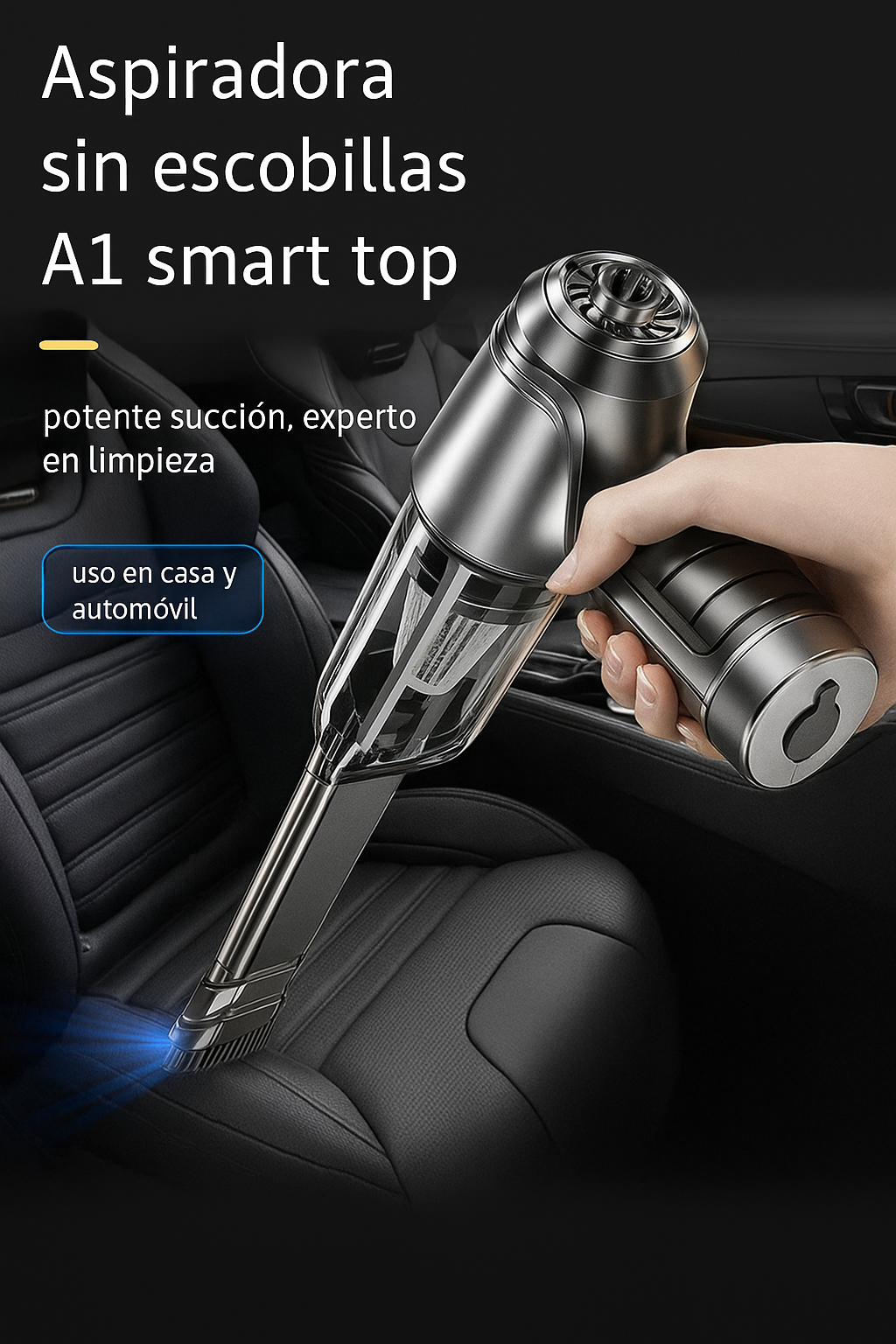 Aspiradora Smart – Potencia portátil para tu hogar y carro