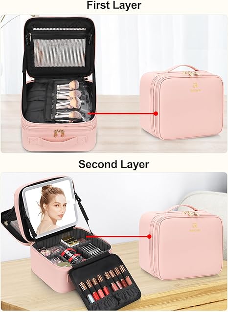 Bolso de Maquillaje con Espejo LED - ¡Tu belleza, siempre iluminada!