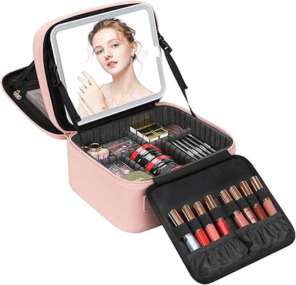 Bolso de Maquillaje con Espejo LED - ¡Tu belleza, siempre iluminada!