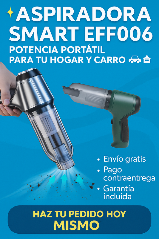 Aspiradora Smart – Potencia portátil para tu hogar y carro